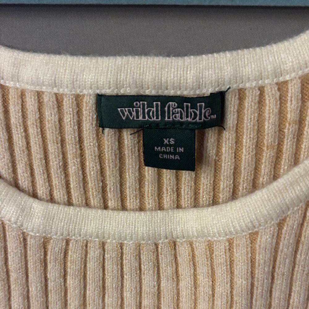 Wild Fable Ribbed Tan Crop Top - Picture 2 of 2